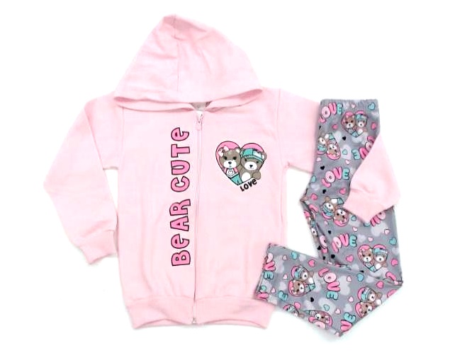 Conjunto Viston Inf Fem Mol Capuz Legging Poliéste