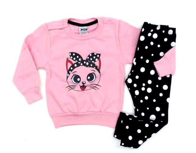 Conjunto Jidi Bebe Fem Mol Botão Legging