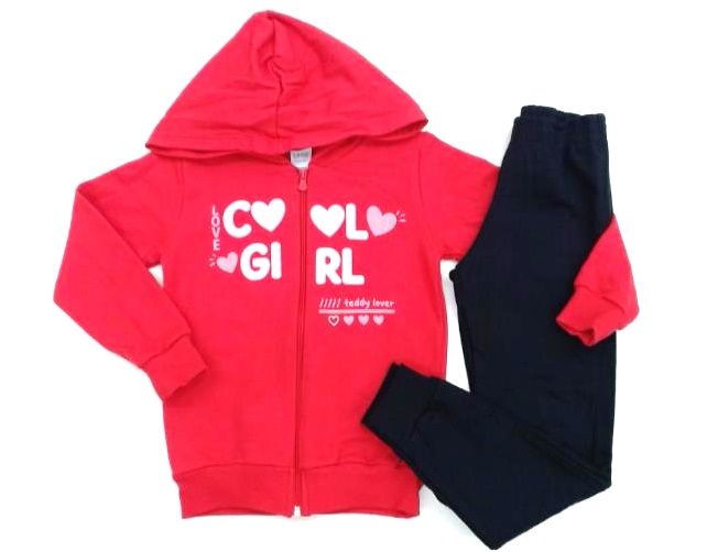 Conjunto Diaadia Inf Fem Mol Capuz Calça