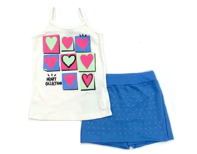 Conjunto Pimentinha Inf Fem Alça Poli Canel Short-
