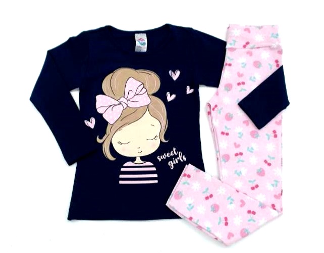 Conjunto Grilokids Inf Fem M/l Cotton Legging