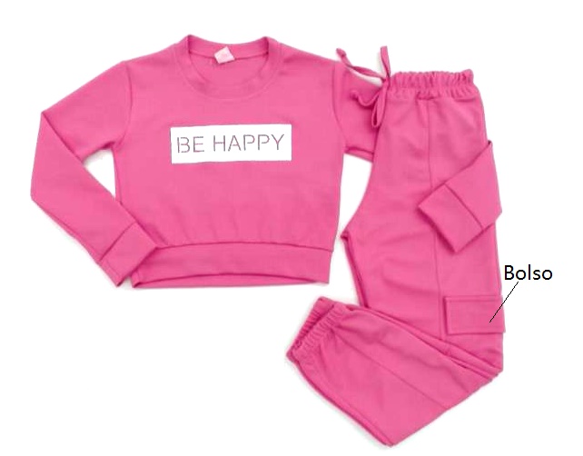 Conjunto Rose Inf Fem M/l Poliéster Cropped Calça