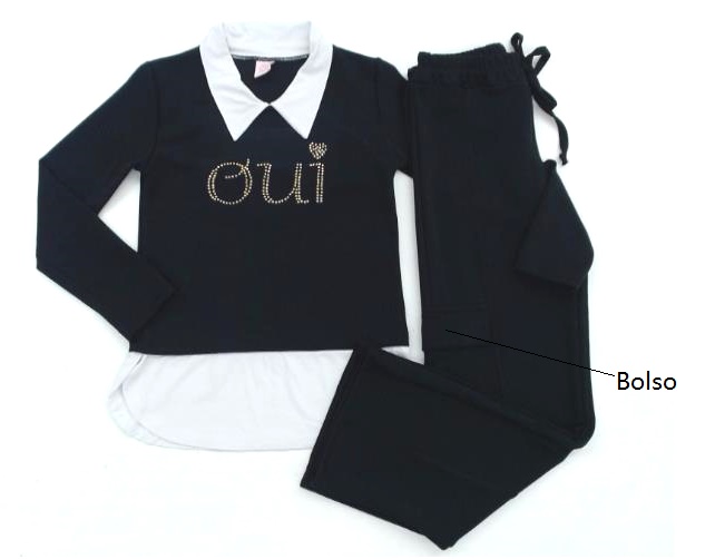 Conjunto Rose Juv Fem M/l Poliéster Calça