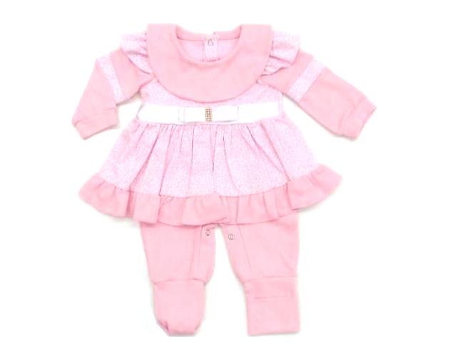 Macacão Lamayara Bebe Fem Lgo Malha Canel Vestido