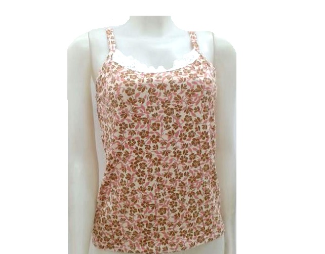 Blusa Armando Ad Fem Alça Viscol Estamp Renda