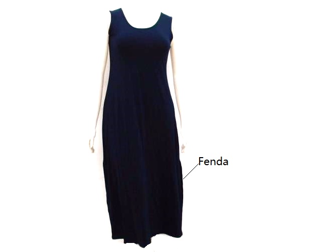 Vestido Kaprice Adulto Extra Grande Regata Viscolycra Longo Fenda