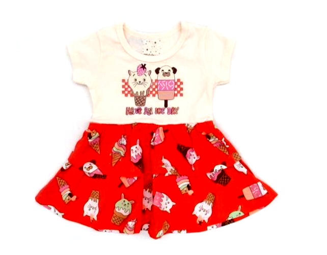 Vestido Ninachild Bebe M/c Cotton Malha