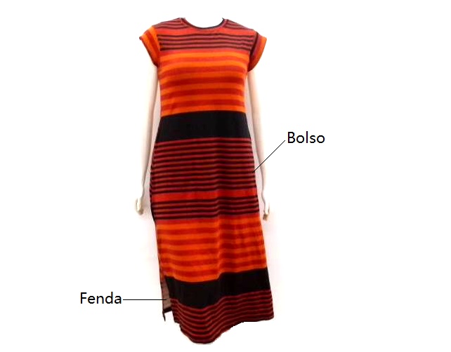 Vestido Conectada Ad Exg Mga Jap Viscol 2bolsos
