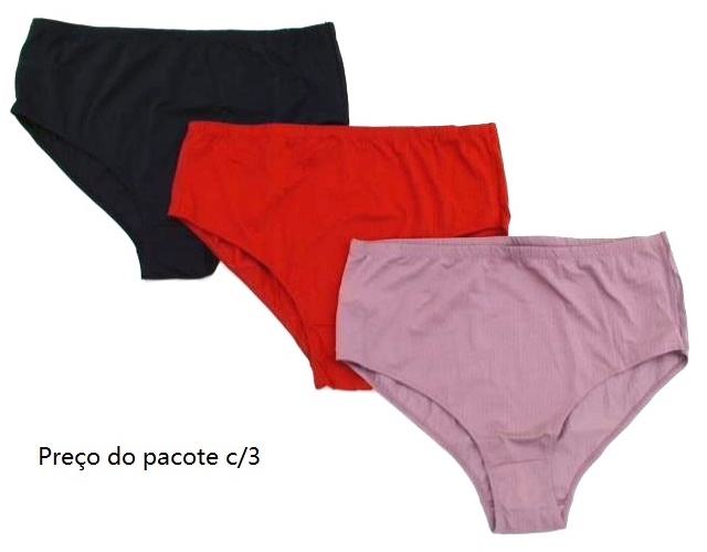 Calcinha Lutestil Adulto Extra Grande Lycra (c/3)