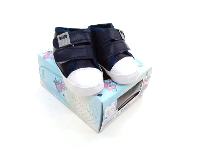 Tênis Bimbo Bebe Masc Courino Velcro Marinho