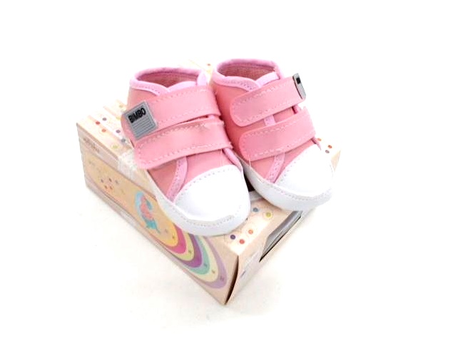 Tênis Bimbo Bebe Fem Courino Velcro Rosa