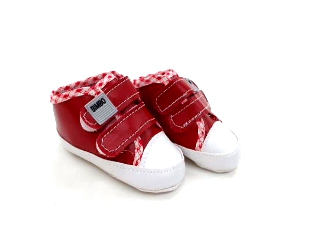 Tênis Bimbo Bebe Courino Velcro Vermelho