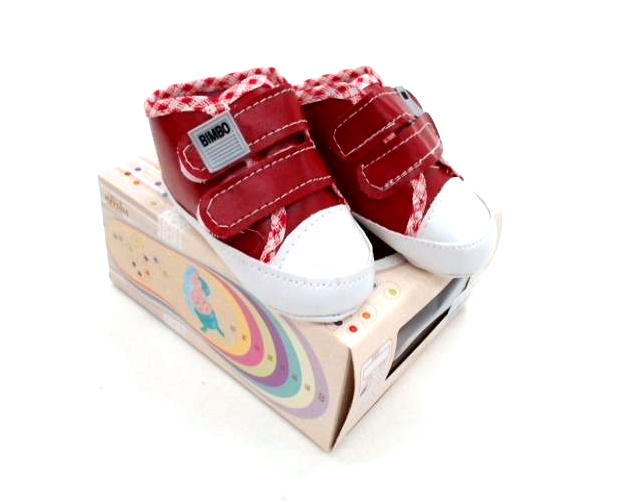 Tênis Bimbo Bebe Courino Velcro Vermelho
