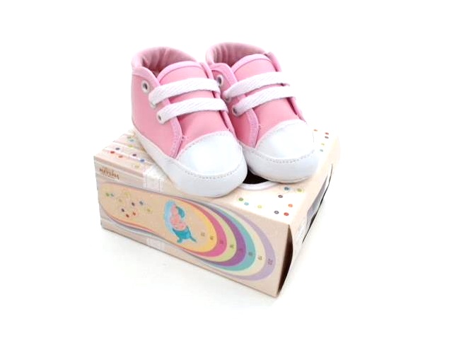 Tênis Bimbo Bebe Fem Courino Cadarço Rosa
