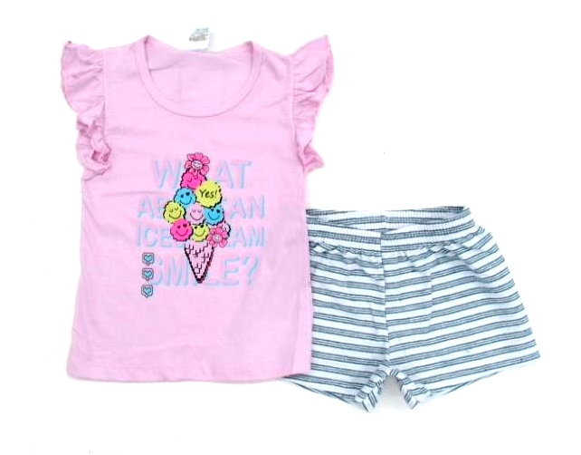Conjunto Fantoni Inf Fem Mga Jap Malha Short