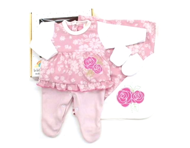 Saída-maternidade Bebelezinha Bebe Fem Plush 3pçs