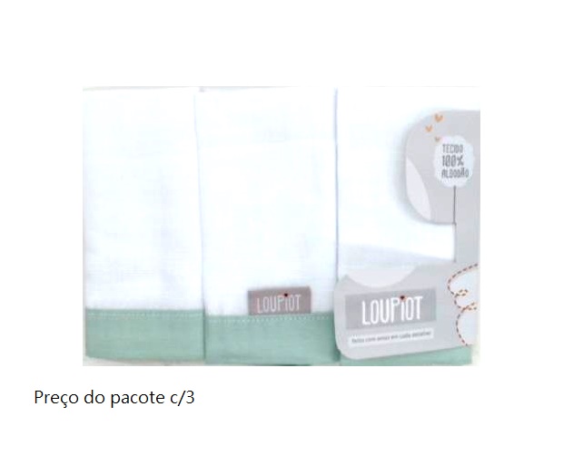Toalha-boca Loupiot Bebe Alg 32x32cm(c/3)