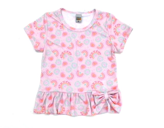 Blusa Semprekids Inf Fem M/c Rib Canel Estamp