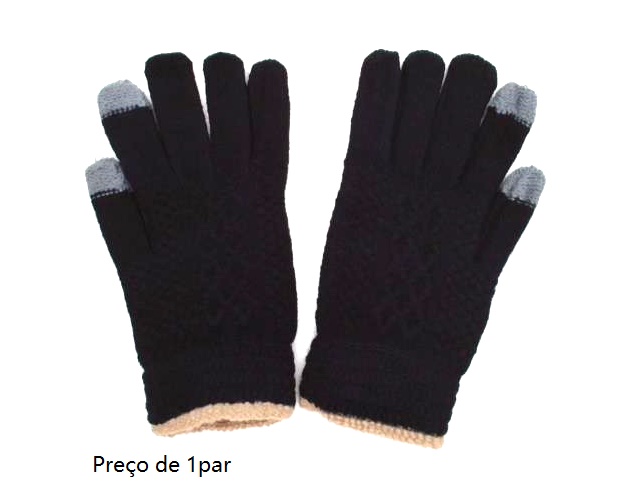 Luva Center Ad Masc Lã/acril Trabalhada