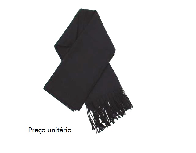Cachecol Center Ad Poliéster Liso Franja