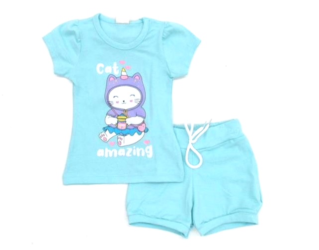 Conjunto Viston Bebe Fem M/c Cotton Short