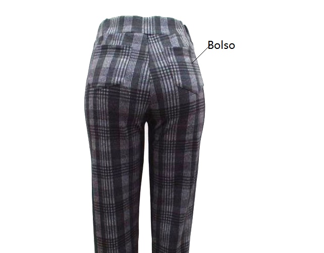 Calça Exportline Ad Exg Fem Jacquard Xadrez Flare