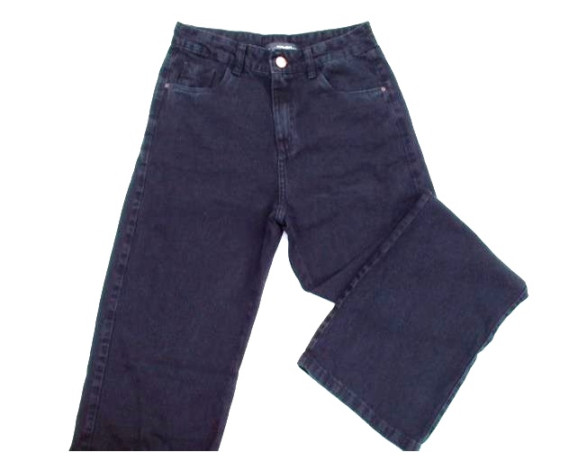 Calça Vivlon Ad Fem Jeans Black Wide Leg