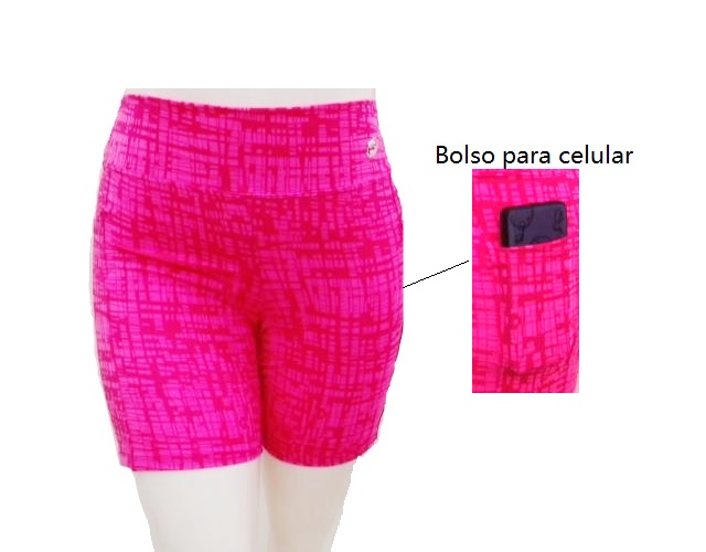 Bermuda Sangosfitness Ad Exg Fem Poliéster Bolso