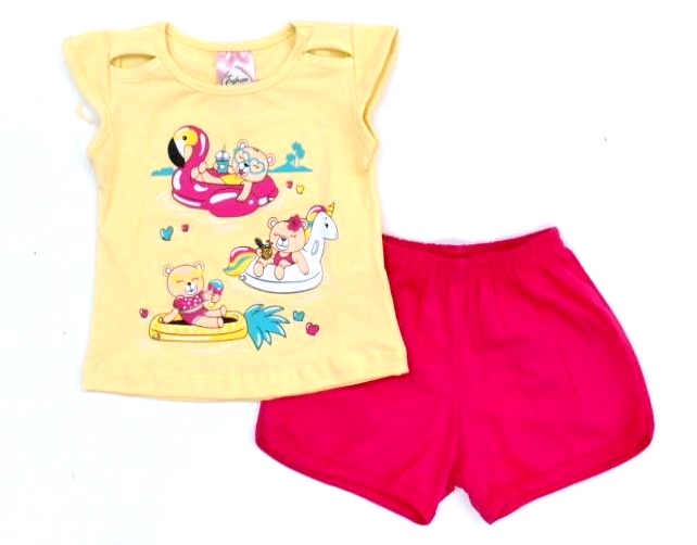 Conjunto Fashionkids Bebe Fem Mga Jap Cotton Short