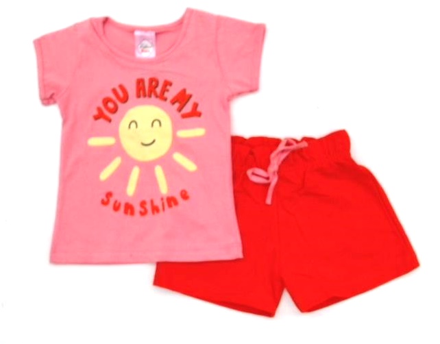 Conjunto Fashionkids P.passos Fem M/c Malha Short