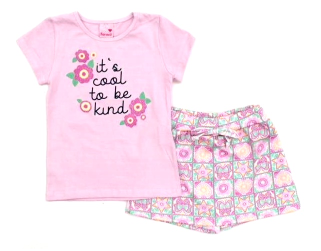 Conjunto Faraeli P.passos Fem M/c Cotton Short-sai