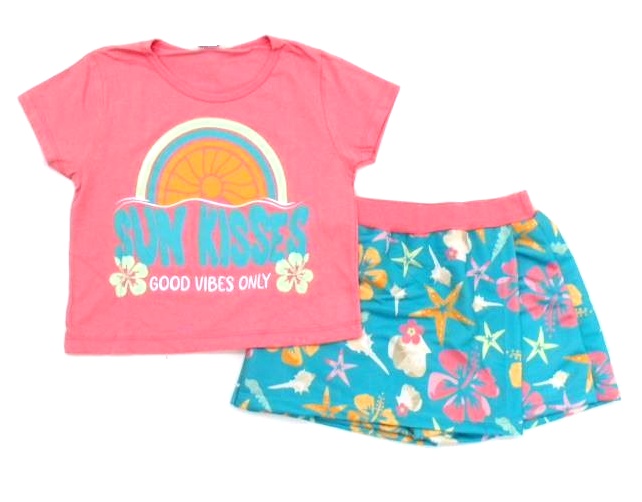 Conjunto Pk Juv Fem M/c Malha Cropped Shor-saia