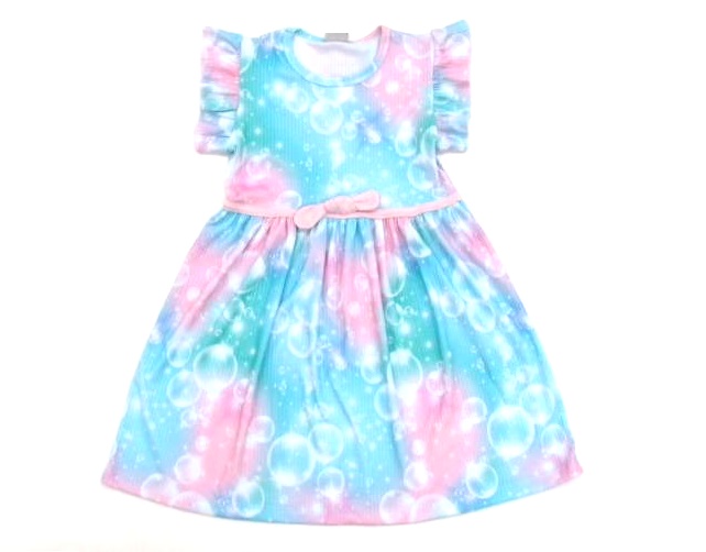 Vestido Pimentinha Inf Mga Jap Poli Canel Estamp