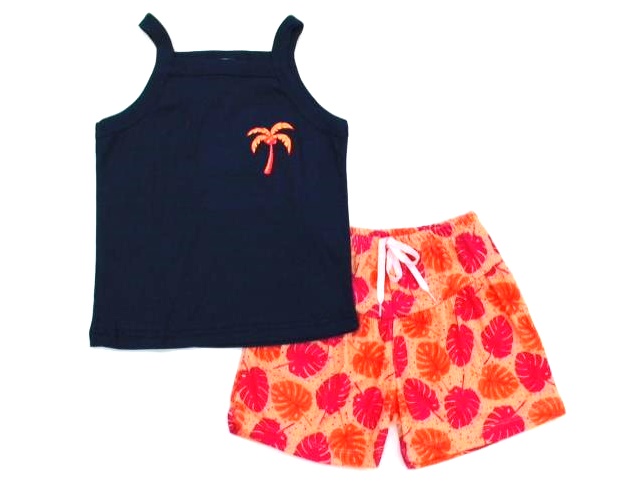 Conjunto Paolita Inf Fem Alça Ribana Short