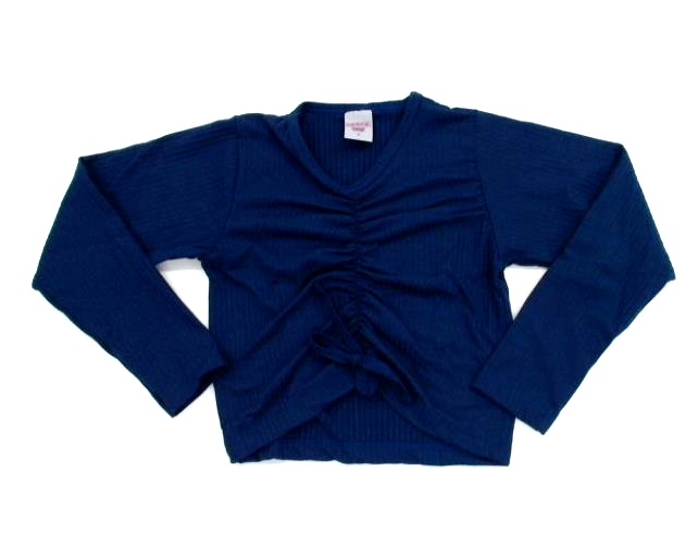 Blusa Pimentinha Inf Fem M/l Malha Canel Franzida