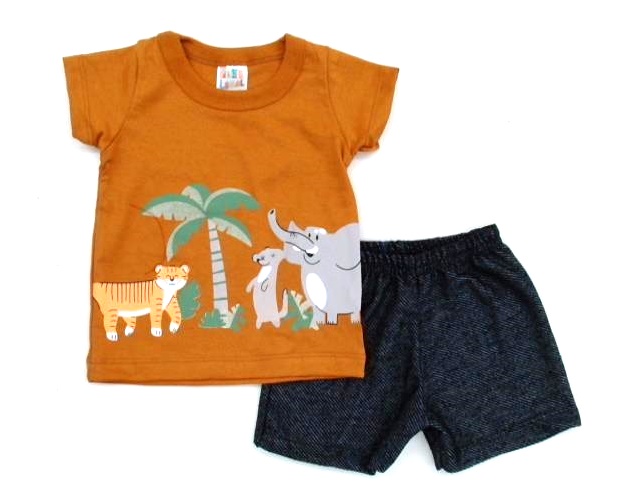 Conjunto Pegalegal Bebe Masc M/c Malha