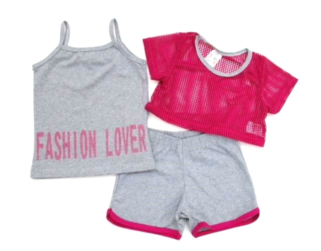 Conjunto Pegalegal Inf Fem M/c Cotton Telinha 3pçs