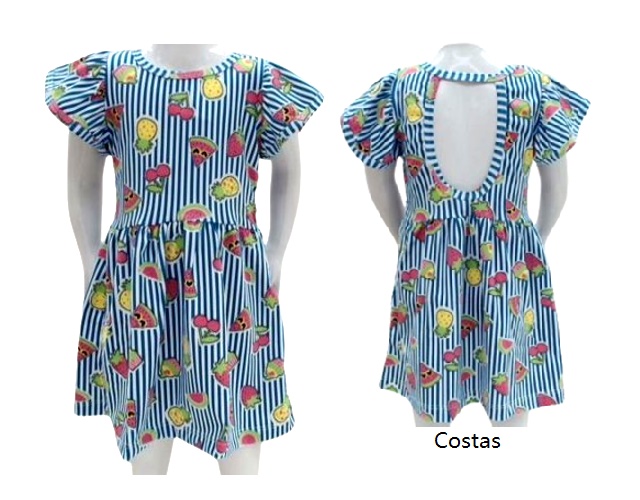 Vestido Pegalegal Primeiros Passos Manga Curta Poliéster Estampado