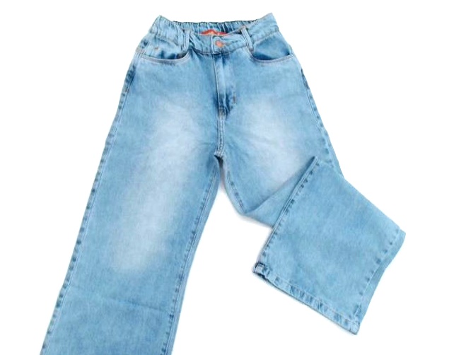 Calça Maliinha Juv Fem Jeans Lycra Wide Leg