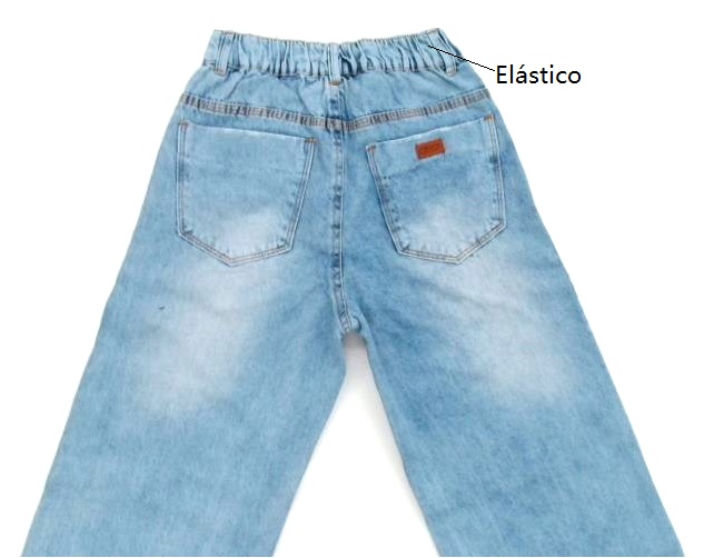 Calça Maliinha Juv Fem Jeans Lycra Wide Leg