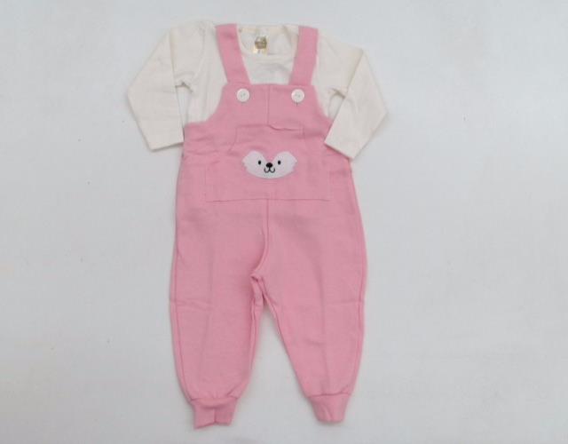 Jardineira Jeitodoce Bebe Fem M/l Mol Cotton 2pçs