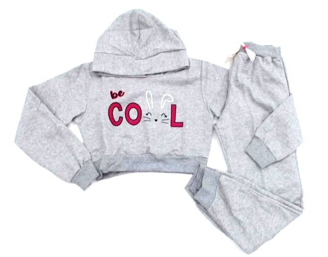 Conjunto Jeitodoce Inf Fem Mol Cropped Capuz Calça