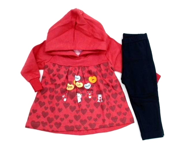 Conjunto Wilbertex Bebe Fem Mol Capuz Calça