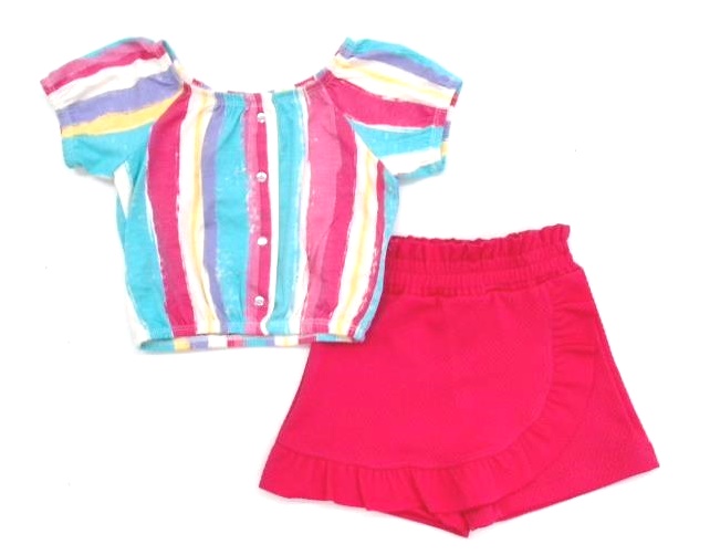 Conjunto Rose P.passos Fem M/c Viscol Cropped Shor
