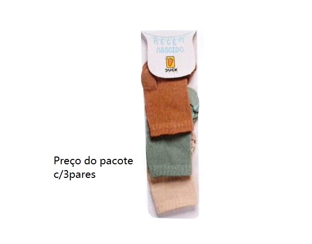 Meia Duck Bebe Neutro Alg (c/3)