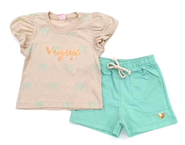 Conjunto Babyvest Inf Fem M/c Malha Short