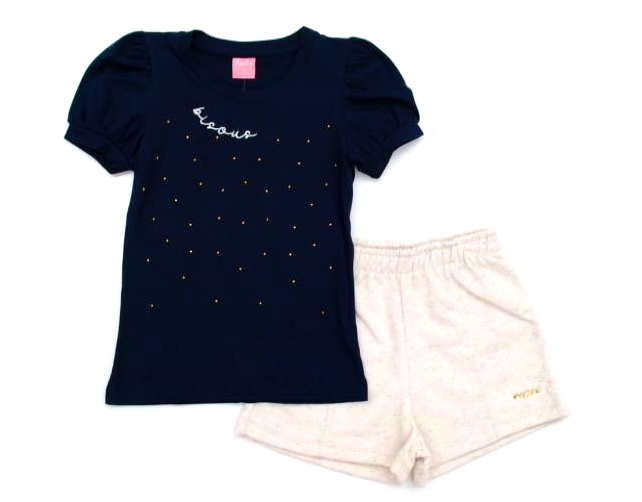 Conjunto Babyvest Inf Fem M/c Malha Short