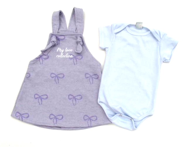 Salopete Docefolia Bebe M/c Moletinho Body 2pçs