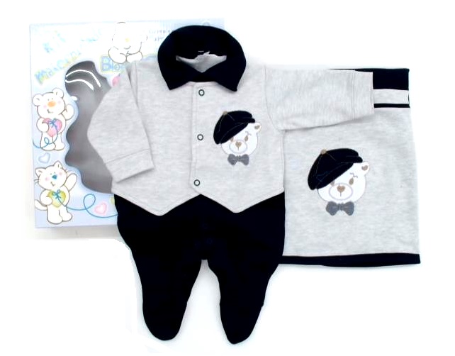 Saída-maternidade Bloomys Bebe Masc Suedine 2pçs