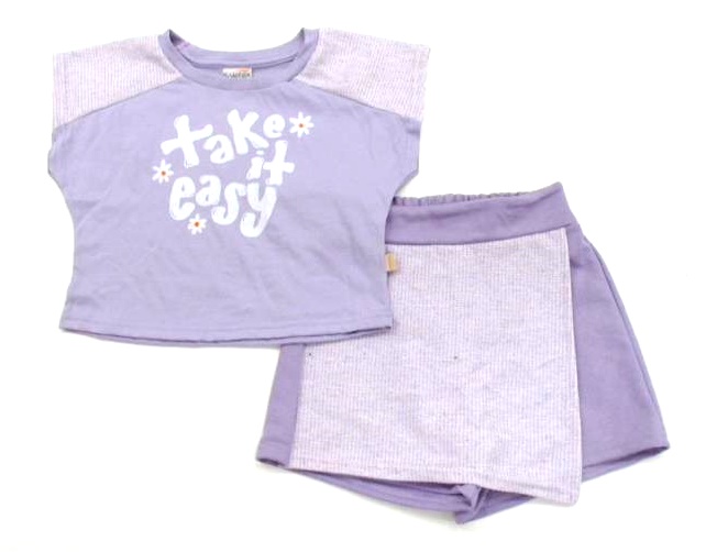 Conjunto Soletex Inf Fem Mga Jap Malha Cropped Sho